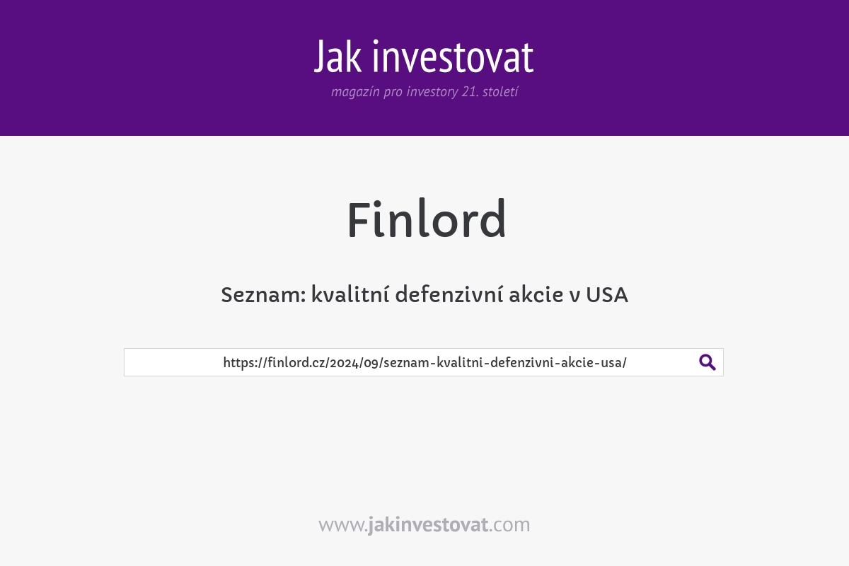 Seznam: kvalitní defenzivní akcie v USA