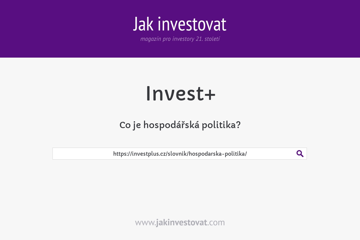 Co je hospodářská politika?