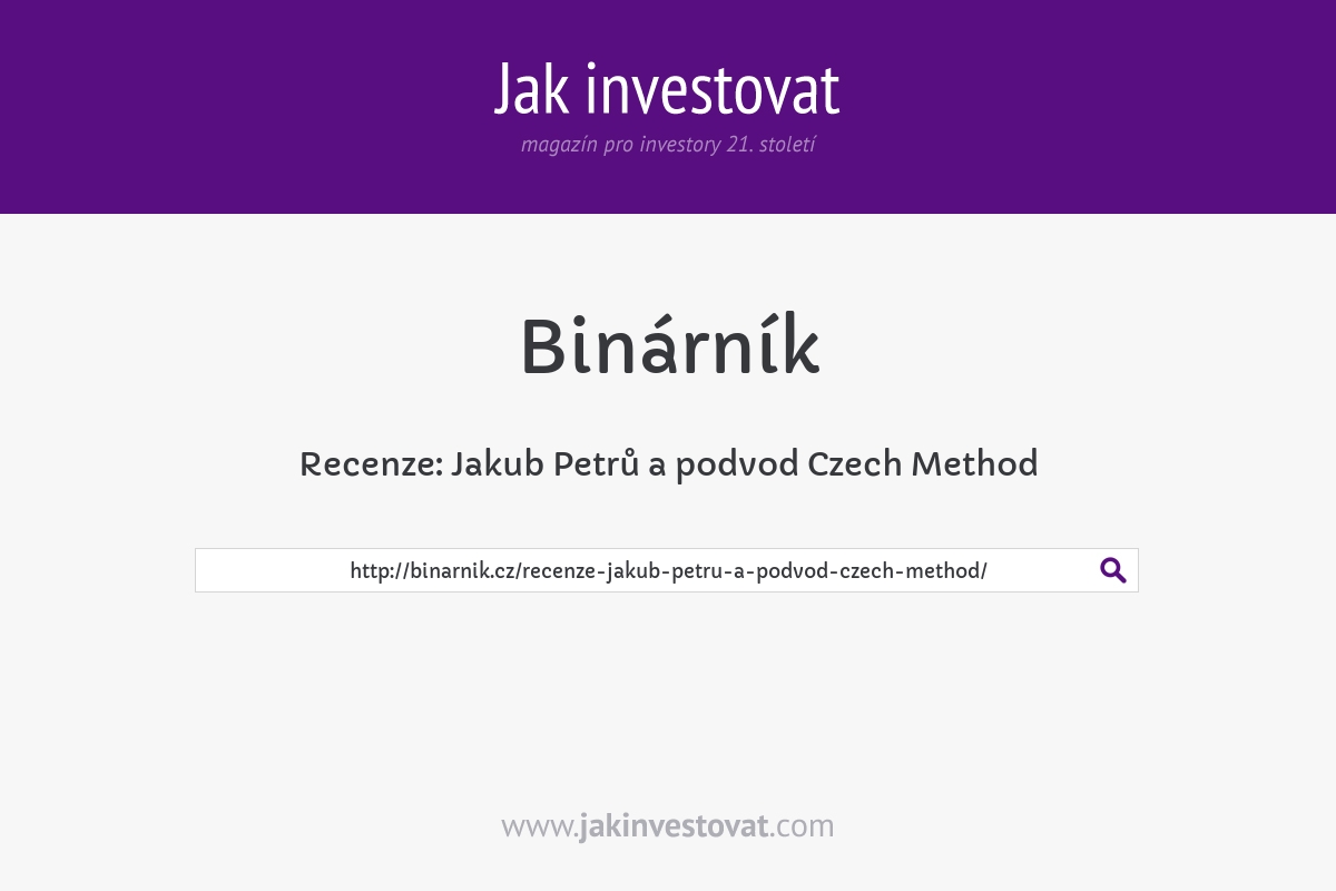 Recenze: Jakub Petrů a podvod Czech Method