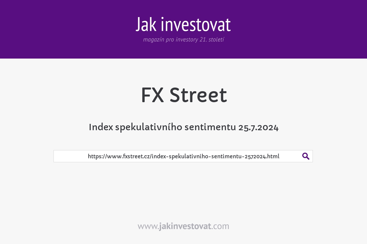 Index spekulativního sentimentu 25.7.2024