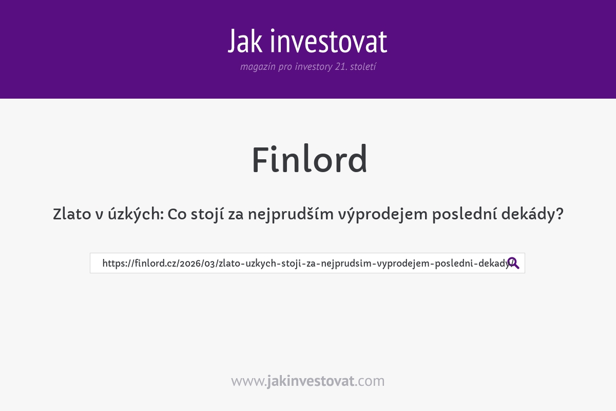 Zlato v úzkých: Co stojí za nejprudším výprodejem poslední dekády?