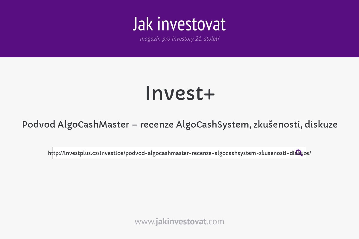 Podvod AlgoCashMaster – recenze AlgoCashSystem, zkušenosti, diskuze