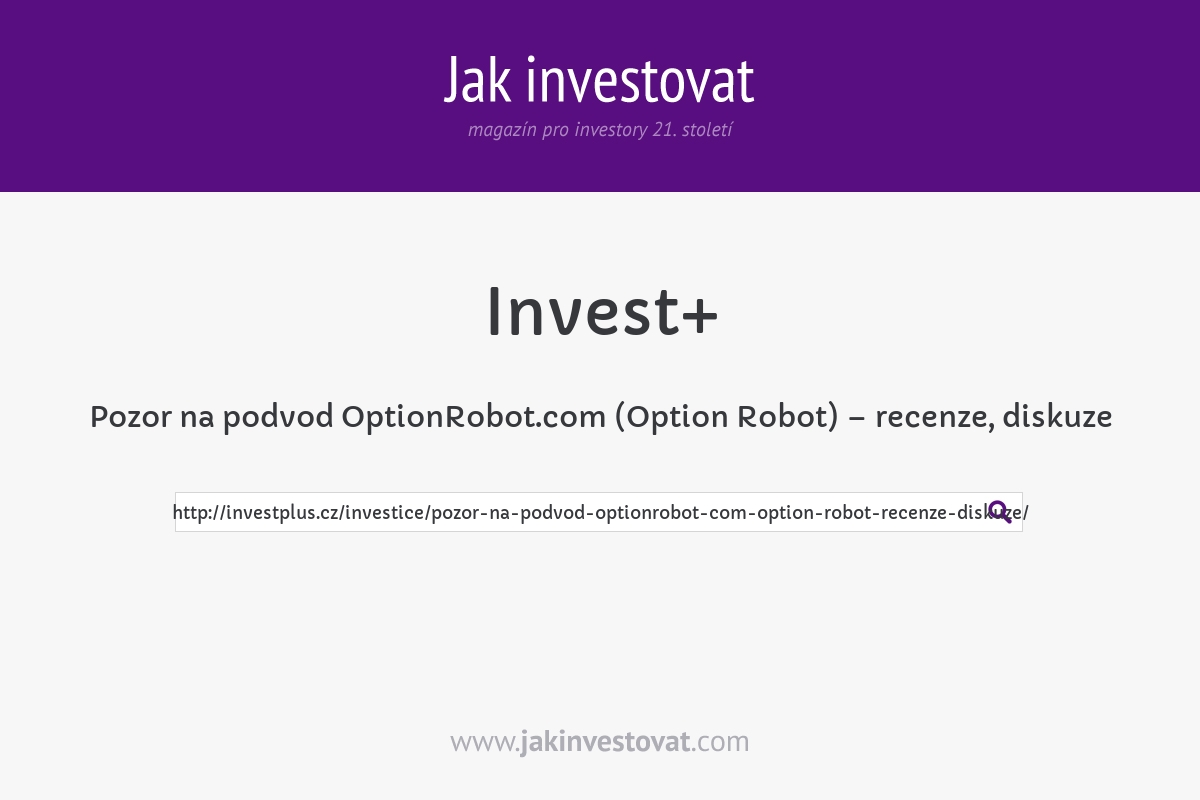 Pozor na podvod OptionRobot.com (Option Robot) – recenze, diskuze