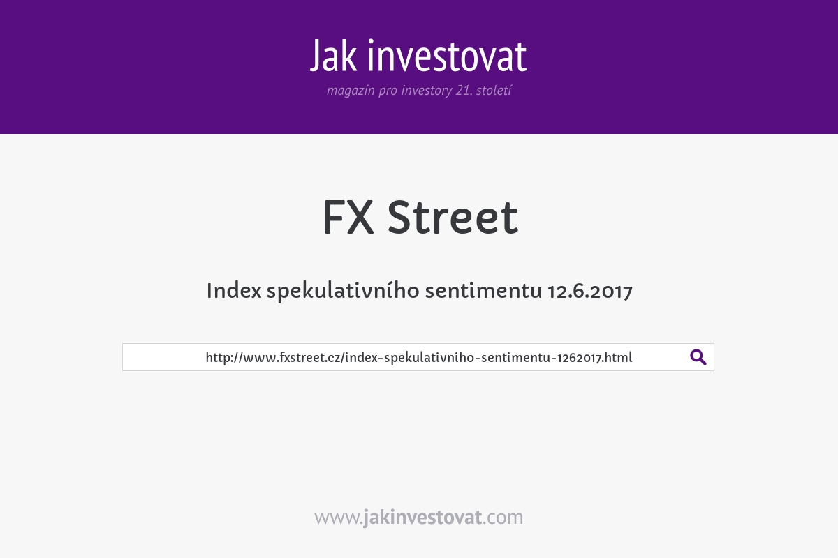 Index spekulativního sentimentu 12.6.2017