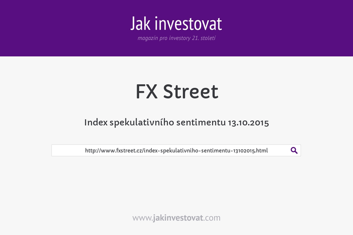 Index spekulativního sentimentu 13.10.2015