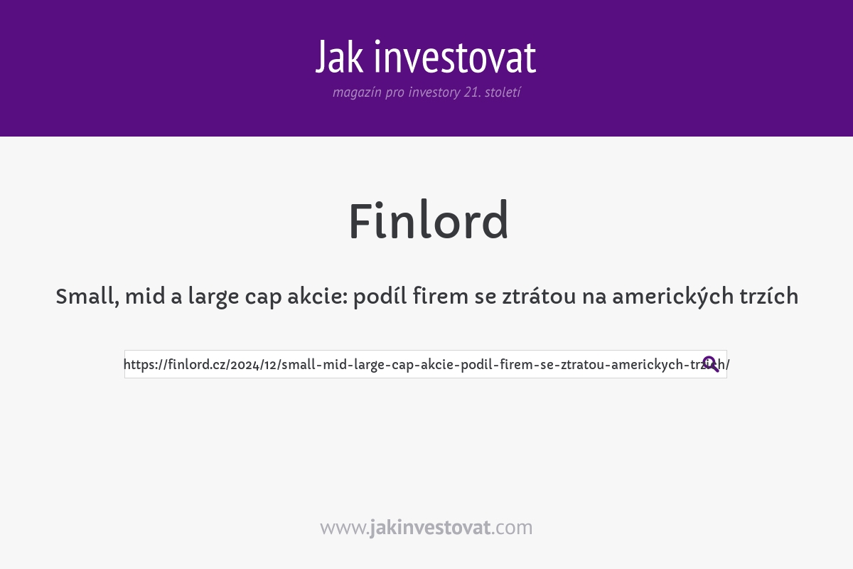 Small, mid a large cap akcie: podíl firem se ztrátou na amerických trzích