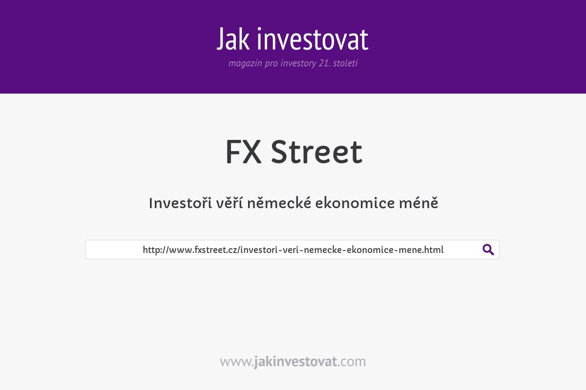 Investoři věří německé ekonomice méně